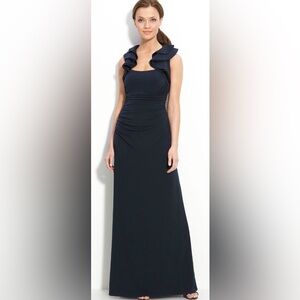 Laundry By Shelli Segal Navy Matte Jersey Evening Dress